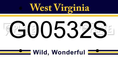 G00532S West Virginia License Plate