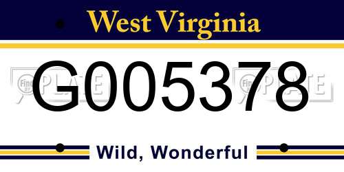 G005378 West Virginia License Plate
