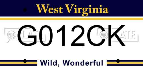 G012CK West Virginia License Plate