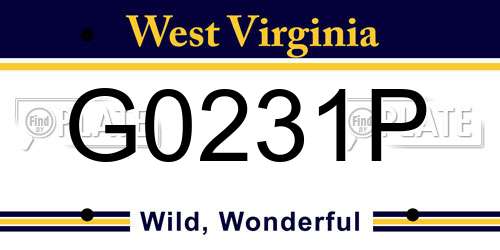 G0231P West Virginia License Plate