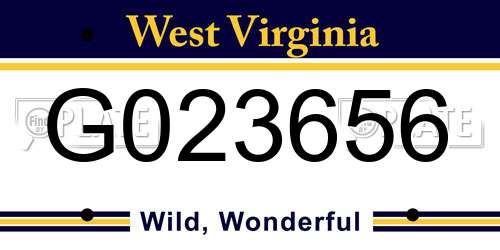 G023656 West Virginia License Plate