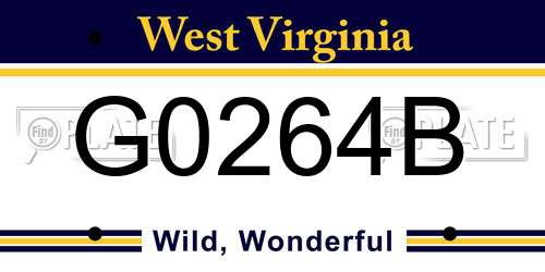 G0264B West Virginia License Plate