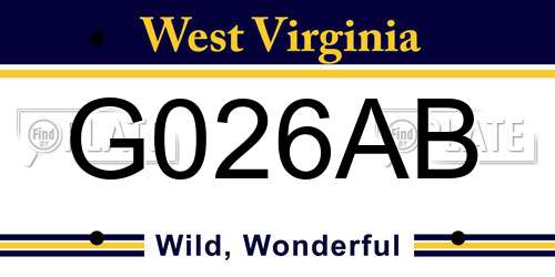 G026AB West Virginia License Plate