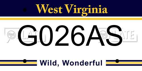 G026AS West Virginia License Plate