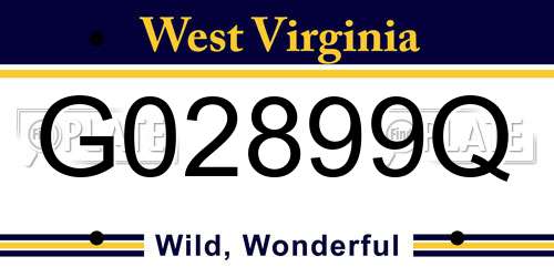 G02899Q West Virginia License Plate
