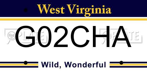 G02CHA West Virginia License Plate