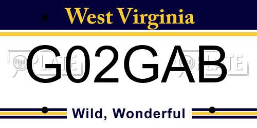 G02GAB West Virginia License Plate
