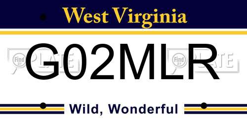 G02MLR West Virginia License Plate