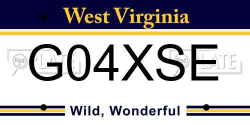 G04XSE West Virginia License Plate