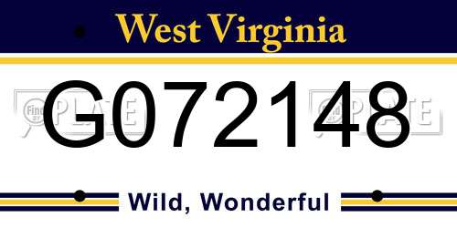 G072148 West Virginia License Plate