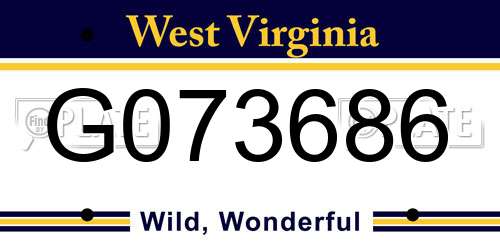 G073686 West Virginia License Plate