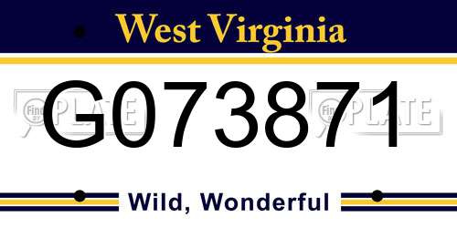 G073871 West Virginia License Plate