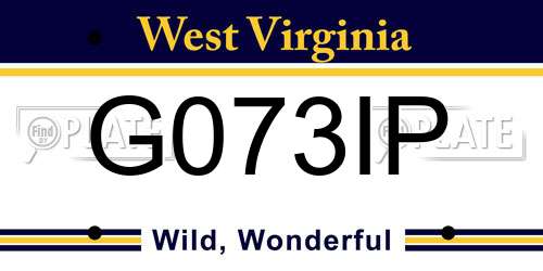 G073IP West Virginia License Plate