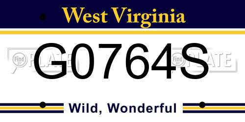 G0764S West Virginia License Plate