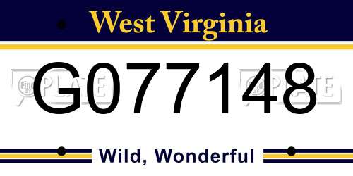 G077148 West Virginia License Plate