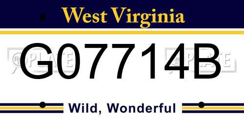 G07714B West Virginia License Plate