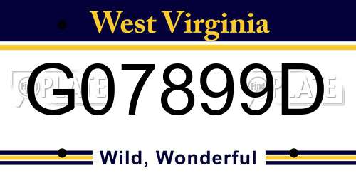 G07899D West Virginia License Plate