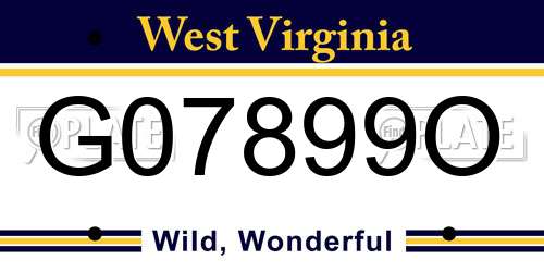 G07899O West Virginia License Plate