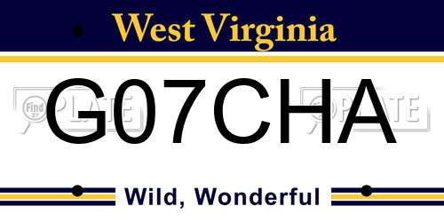 G07CHA West Virginia License Plate