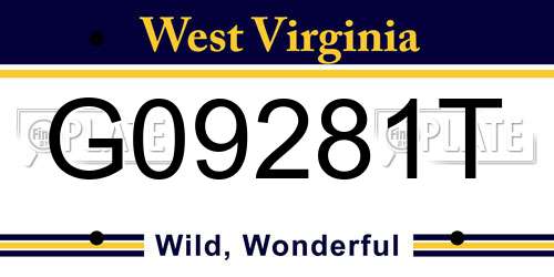 G09281T West Virginia License Plate