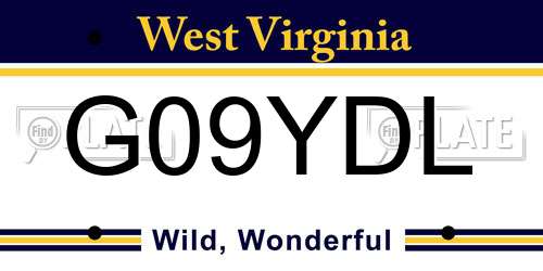 G09YDL West Virginia License Plate