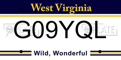 G09YQL West Virginia License Plate