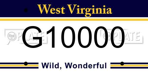 G10000 West Virginia License Plate