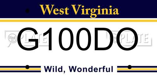 G100DO West Virginia License Plate
