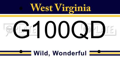 G100QD West Virginia License Plate