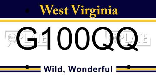 G100QQ West Virginia License Plate