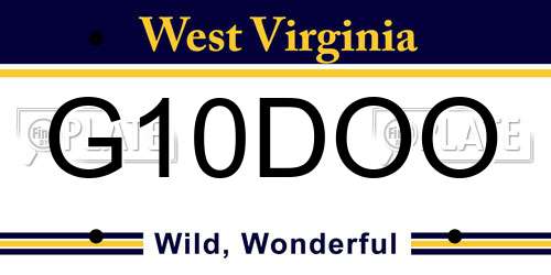 G10DOO West Virginia License Plate