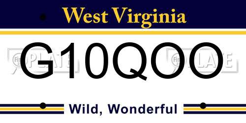 G10QOO West Virginia License Plate