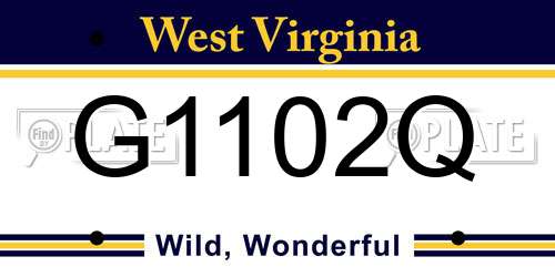 G1102Q West Virginia License Plate