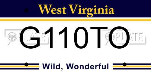 G110TO West Virginia License Plate