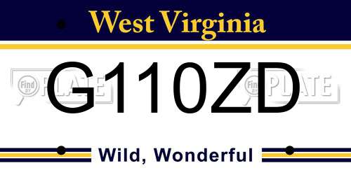 G110ZD West Virginia License Plate