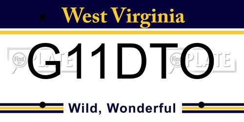 G11DTO West Virginia License Plate