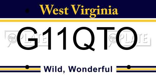 G11QTO West Virginia License Plate