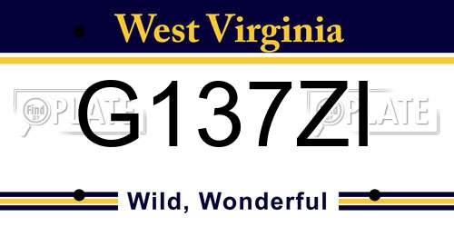G137ZI West Virginia License Plate