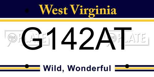 G142AT West Virginia License Plate