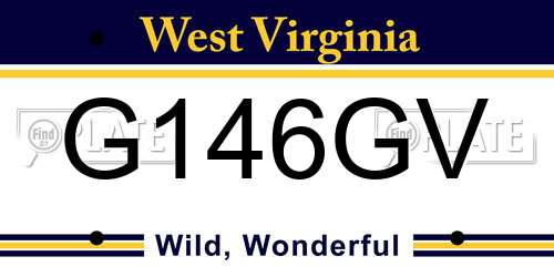 G146GV West Virginia License Plate