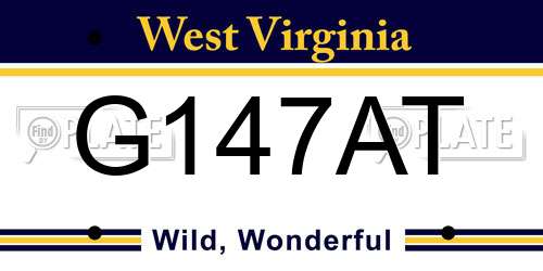 G147AT West Virginia License Plate