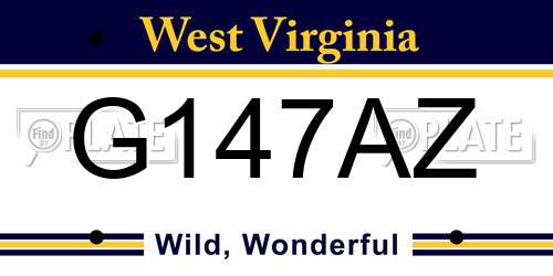 G147AZ West Virginia License Plate
