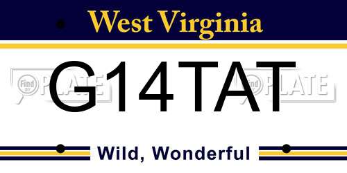 G14TAT West Virginia License Plate