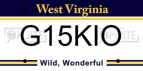 G15KIO West Virginia License Plate