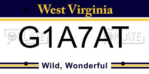 G1A7AT West Virginia License Plate