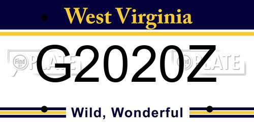 G2020Z West Virginia License Plate