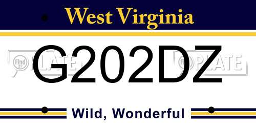 G202DZ West Virginia License Plate