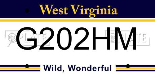 G202HM West Virginia License Plate