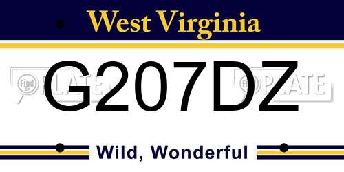 G207DZ West Virginia License Plate