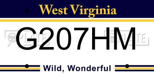 G207HM West Virginia License Plate